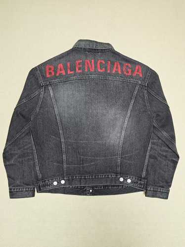 Balenciaga Balenciaga Grey Red Logo Washed Old de… - image 1