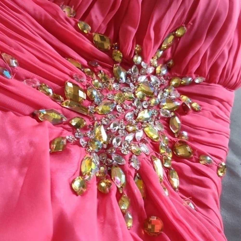 Size 16 Rhinestone Embellished Coral Prom Party D… - image 4