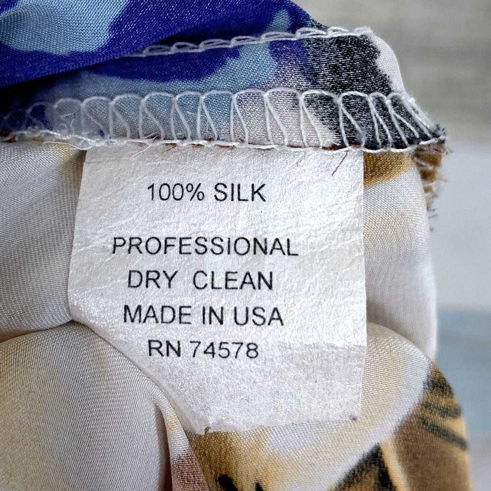 Cache Charmeuse Silk Animal Print Floral Dress Do… - image 9