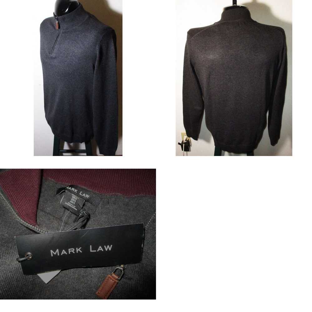 Vintage Men's MARK LAW Gray Long Sleeve Cotton 1/… - image 4
