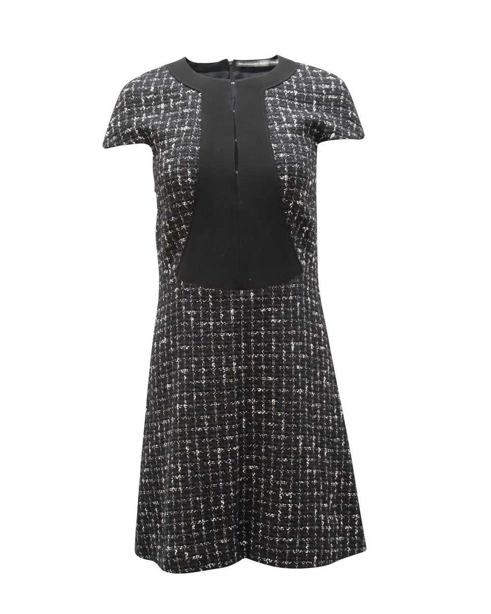 Balenciaga Black Cotton Tweed Shift Dress - image 1
