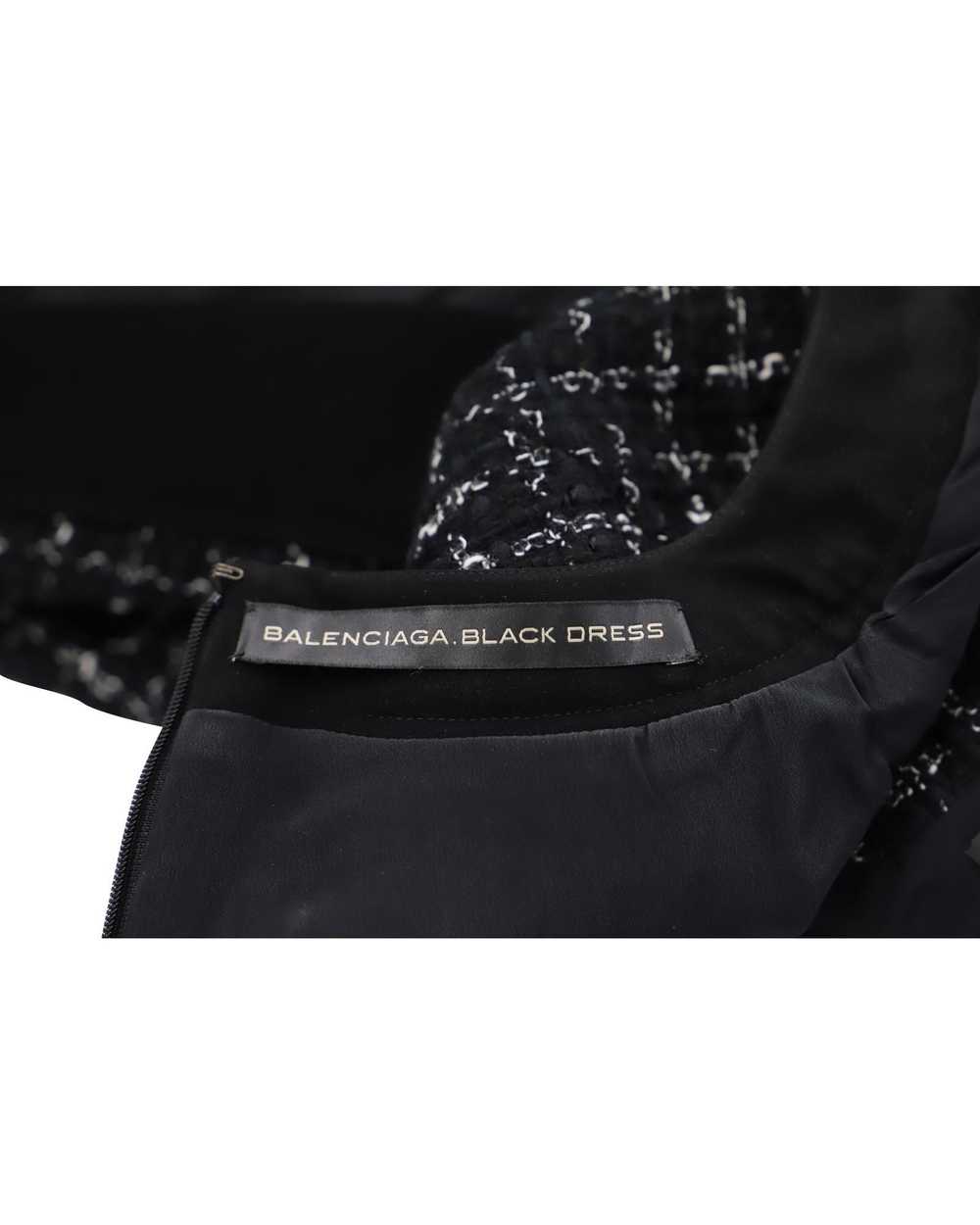 Balenciaga Black Cotton Tweed Shift Dress - image 5