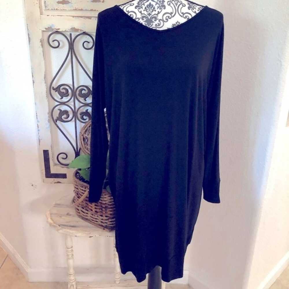 Eileen Fisher black long sleeve shirt dress small - image 1