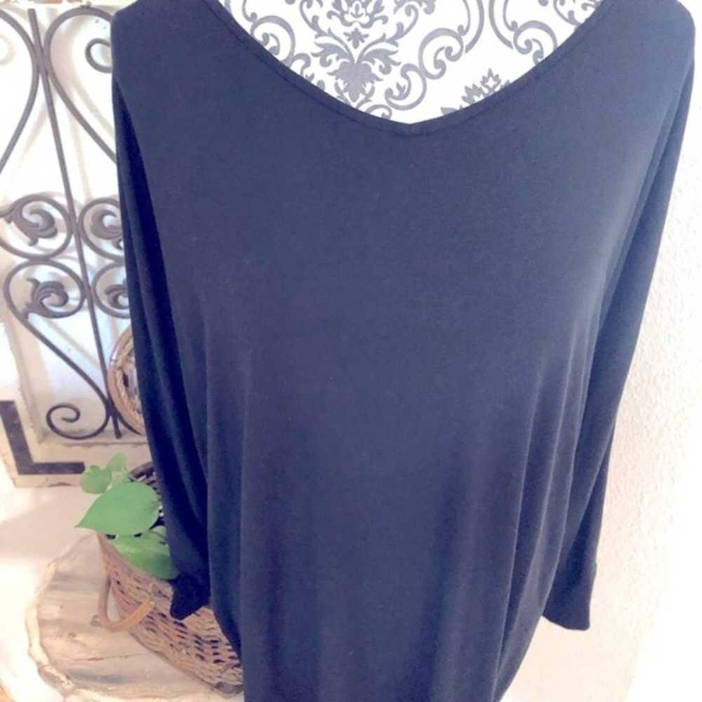 Eileen Fisher black long sleeve shirt dress small - image 3