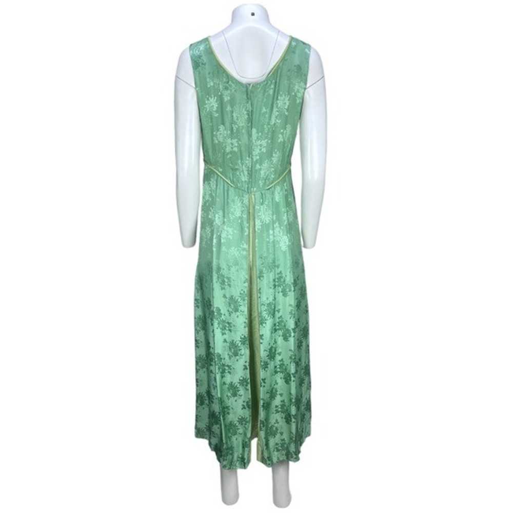 Vintage 1960's Handmade Green Floral Maxi Dress S… - image 5