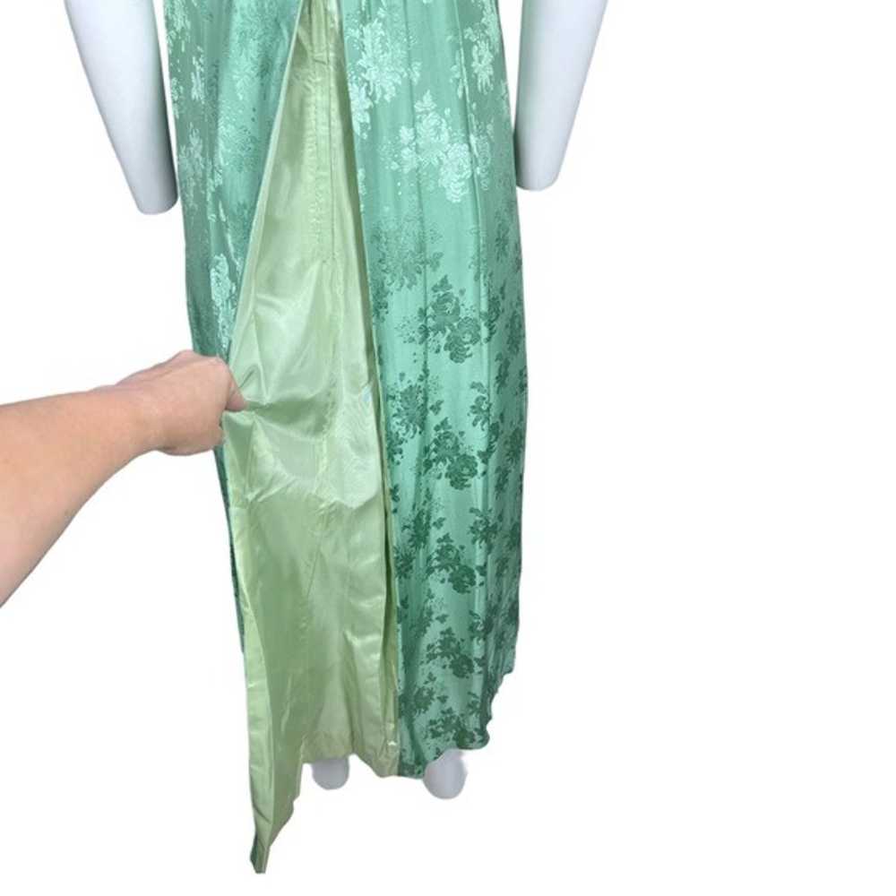 Vintage 1960's Handmade Green Floral Maxi Dress S… - image 7