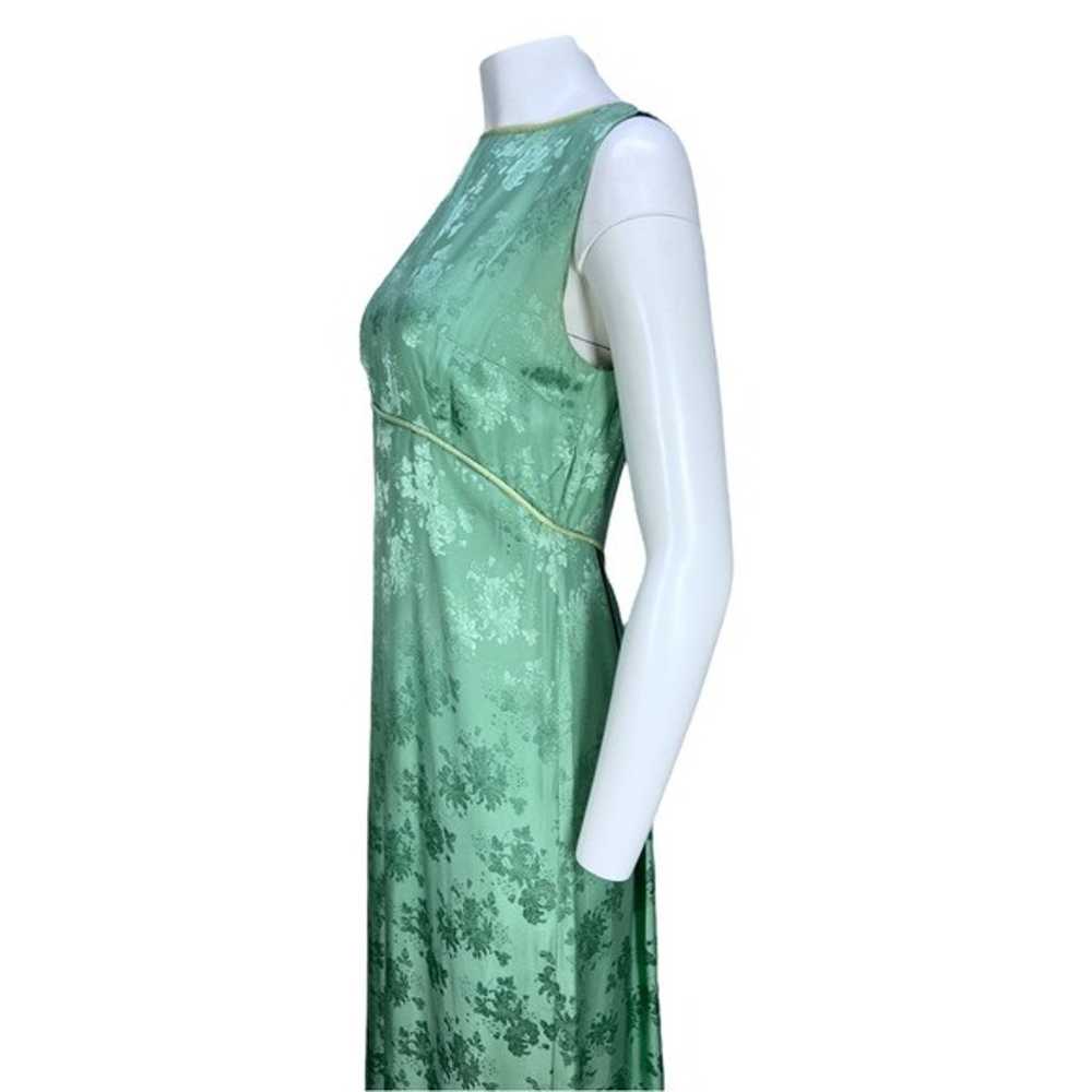 Vintage 1960's Handmade Green Floral Maxi Dress S… - image 9