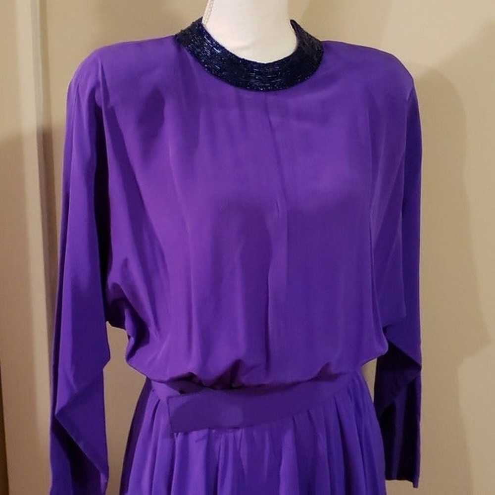 Vintage Purple Levante Dress - Pure silk - image 2