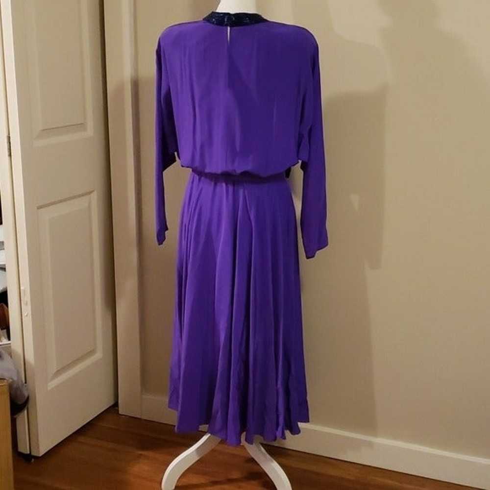 Vintage Purple Levante Dress - Pure silk - image 5