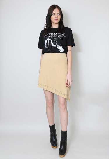 70's Vintage Ladies Skirt Light Tan Brown Soft Sue