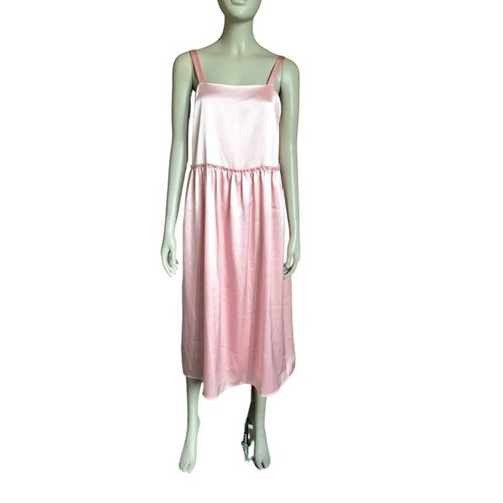 Anthropologie Steele Pink Satin Midi Dress - image 4
