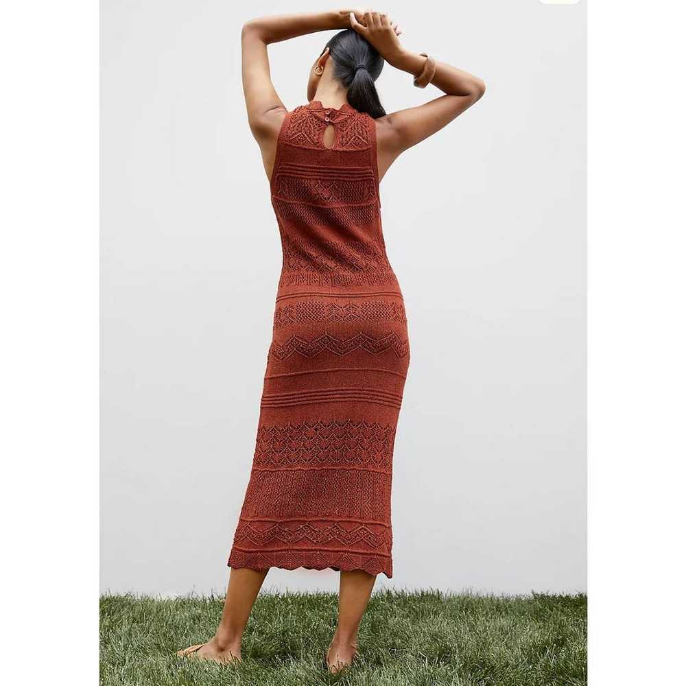 Anthropologie Crochet Rust Midi Dress - image 10