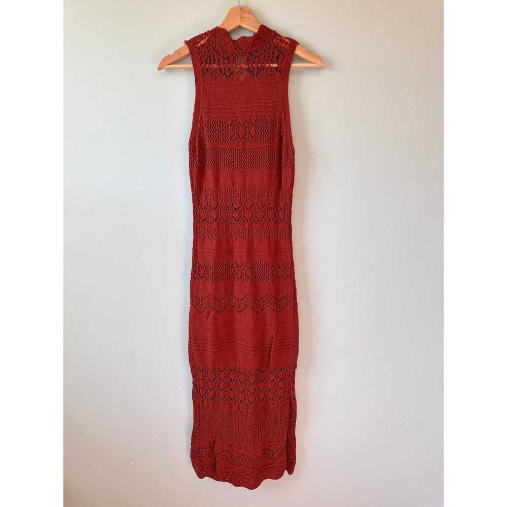 Anthropologie Crochet Rust Midi Dress - image 2