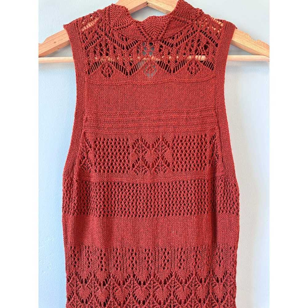 Anthropologie Crochet Rust Midi Dress - image 3