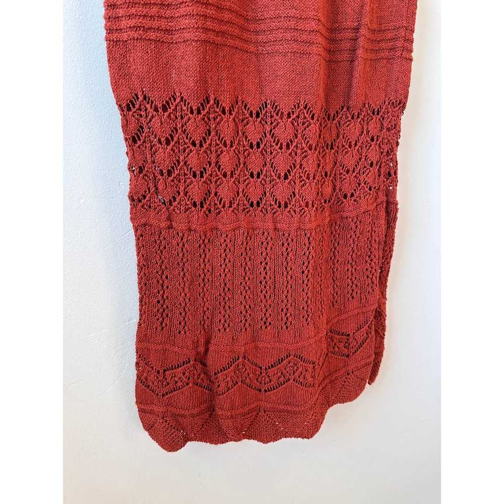 Anthropologie Crochet Rust Midi Dress - image 4