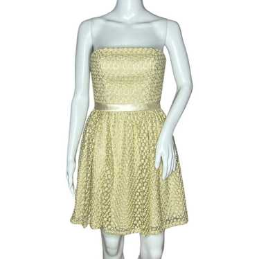 Aidan Mattox Women's Strapless Dress Cream Silver… - image 1