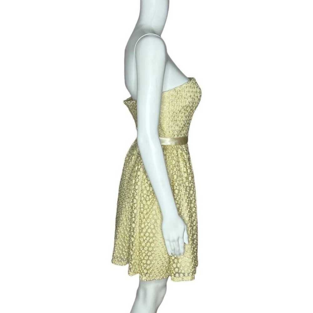 Aidan Mattox Women's Strapless Dress Cream Silver… - image 2