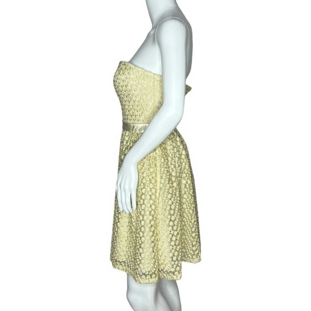 Aidan Mattox Women's Strapless Dress Cream Silver… - image 3