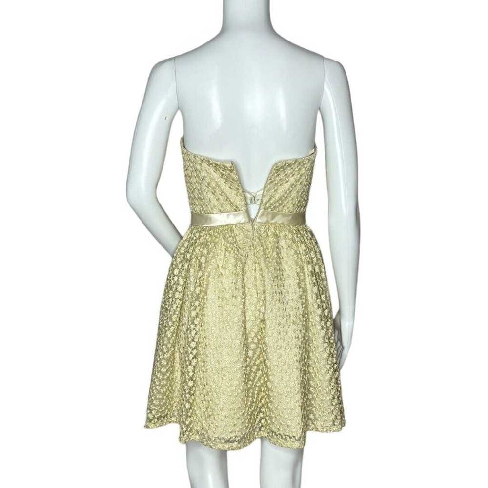 Aidan Mattox Women's Strapless Dress Cream Silver… - image 4