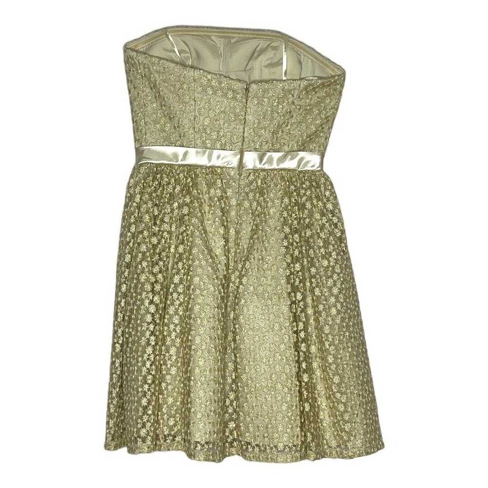 Aidan Mattox Women's Strapless Dress Cream Silver… - image 5