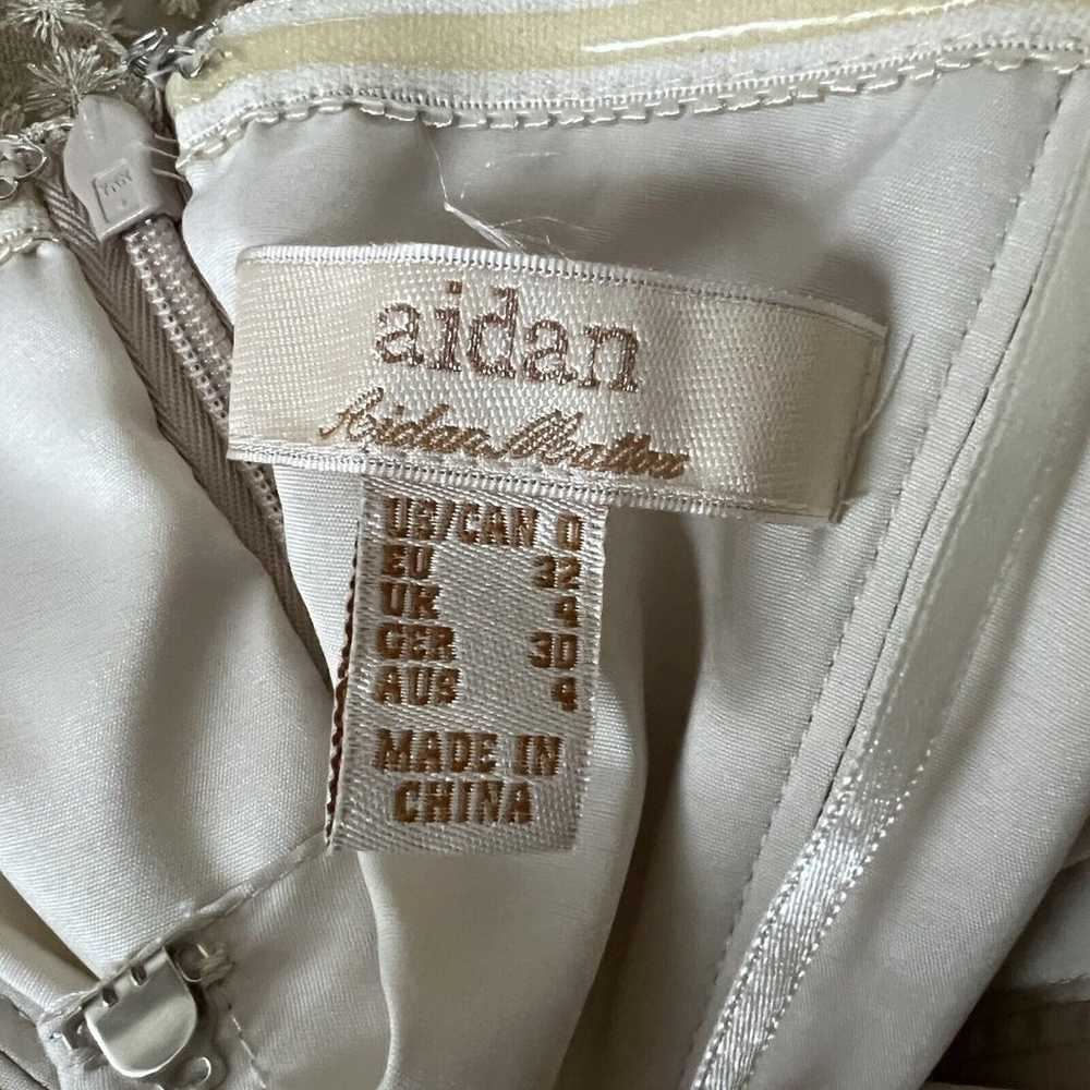 Aidan Mattox Women's Strapless Dress Cream Silver… - image 7