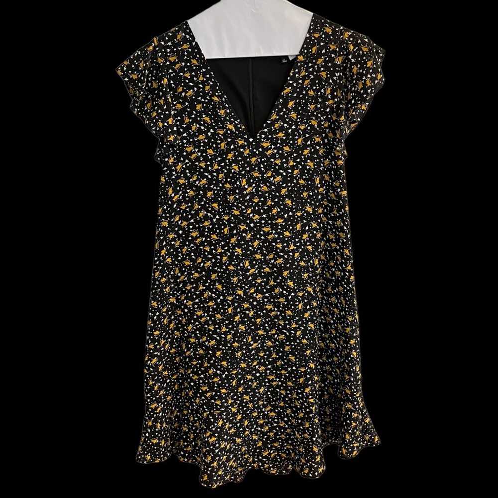Madewell Silk Ruffle Tunic Dress, Falling Leaves,… - image 4