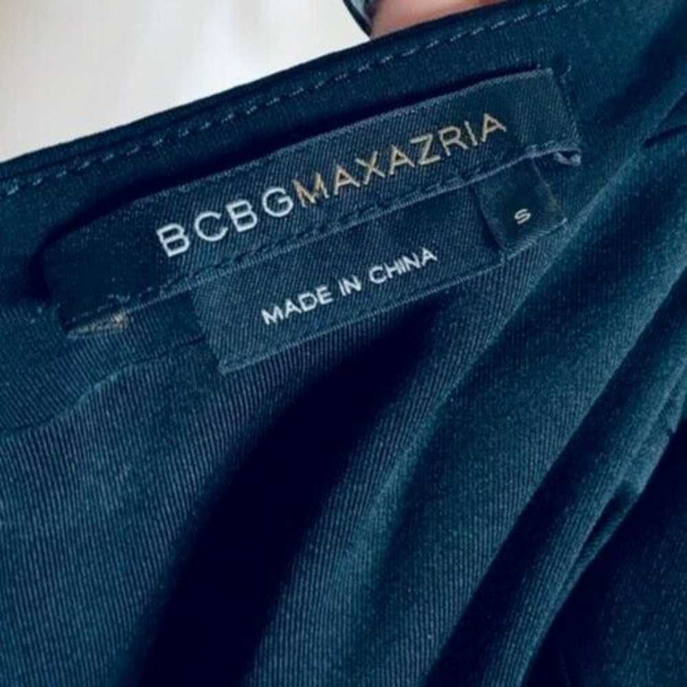 BCBGMaxAzria S Black Halter Gown Maxi V Neck Jers… - image 4