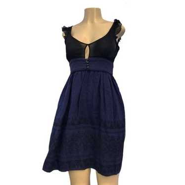 Women's Free People Navy and Black Linen and Silk