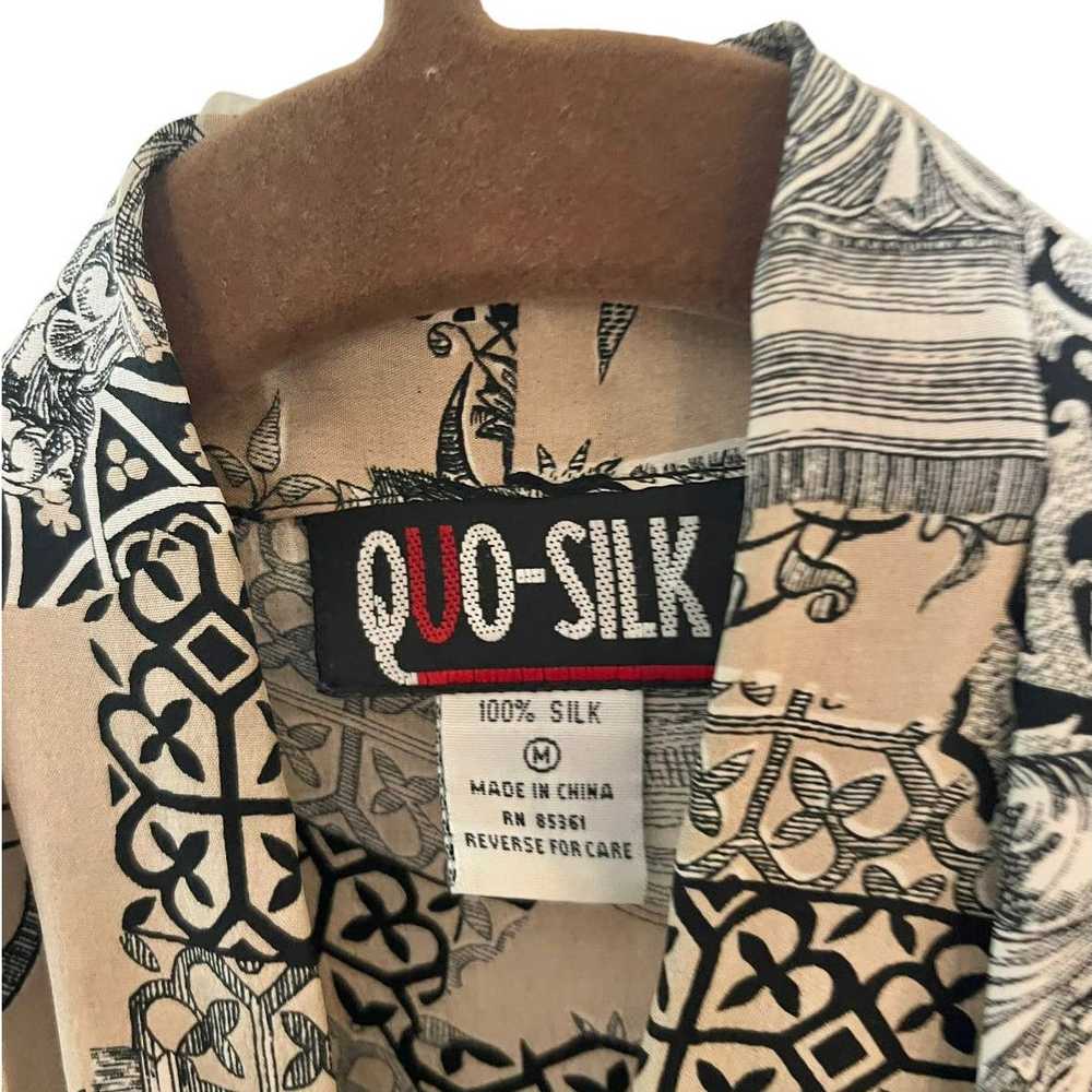 Vintage Vintage Quo Silk Deco Neutral Pleated Blo… - image 4