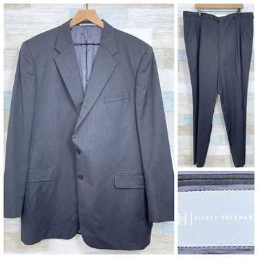 Hickey Freeman Hickey Freeman Wool Suit Gray Soli… - image 1