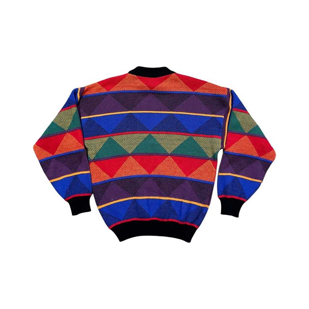 Art × Vintage 80s 90s colore multi color knit swe… - image 4