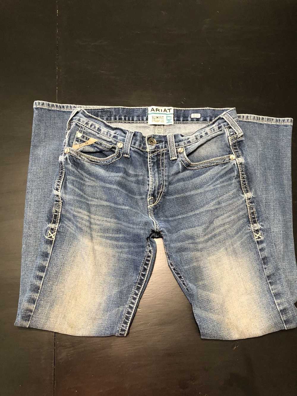 Ariat Ariat M7 Jeans Dark Blue Fade Slim Fit Men’… - image 7