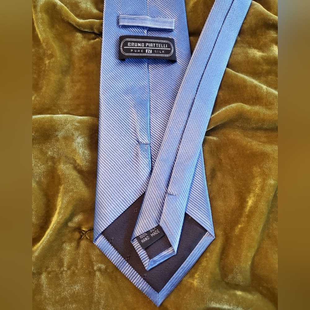 Bruno Piattelli Roma Bruno Piattelli blue silk tie - image 6