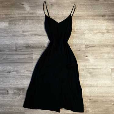 Reformation Black Slip Midi Dress