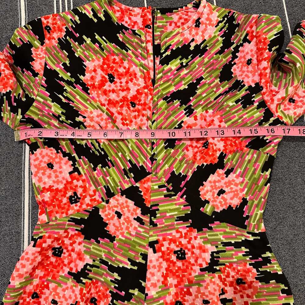 Vintage 1970'S Black Graphic Floral Double Knit M… - image 7