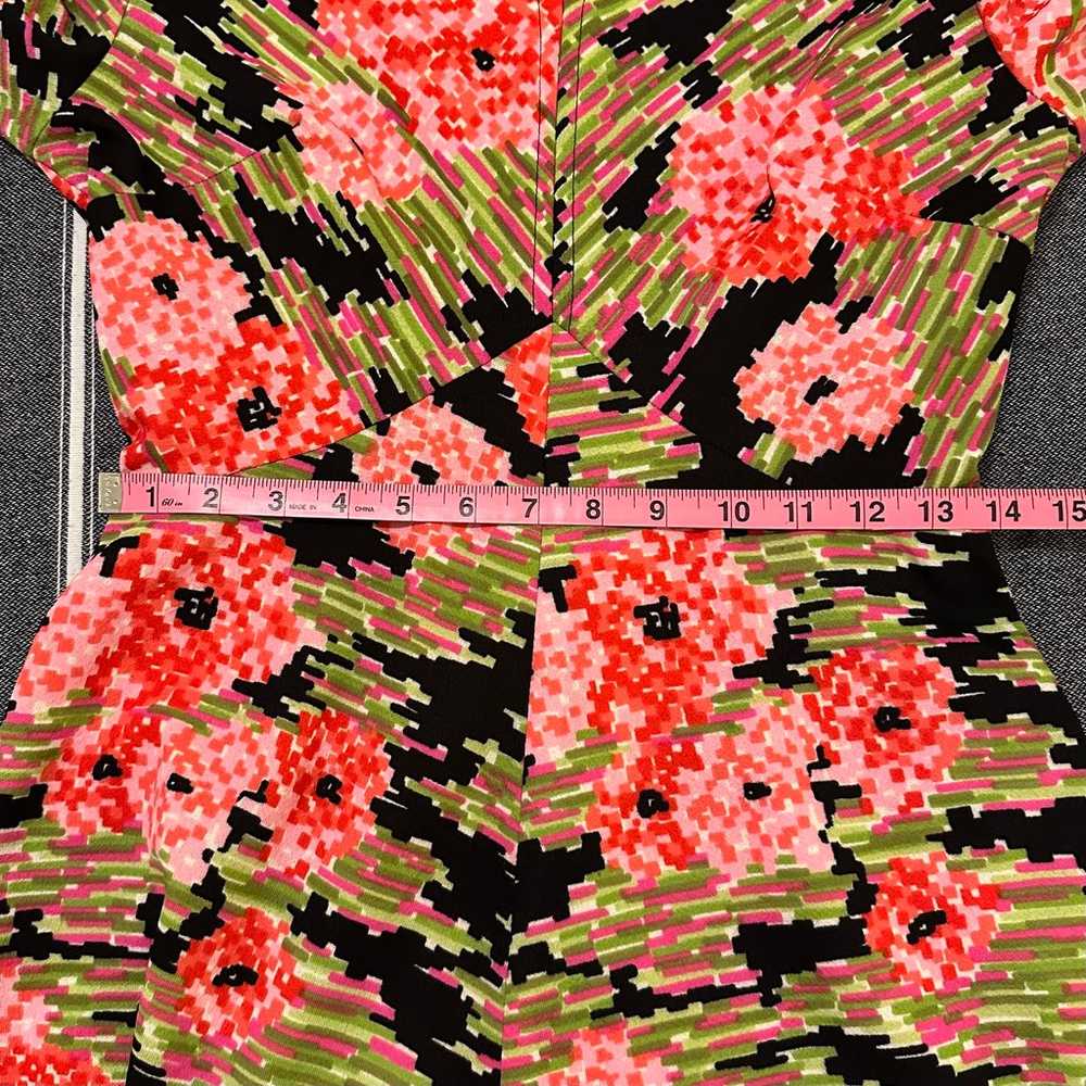 Vintage 1970'S Black Graphic Floral Double Knit M… - image 8