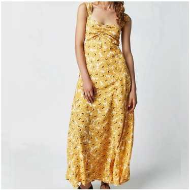 Free People Rosalee Yellow Floral Cut Out Maxi A-l
