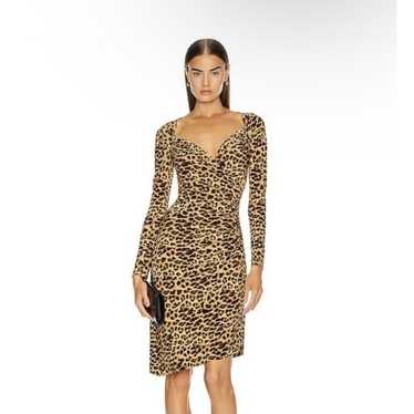 Norma Kamali Wrap Dress Leopard Print Jersey Swee… - image 1