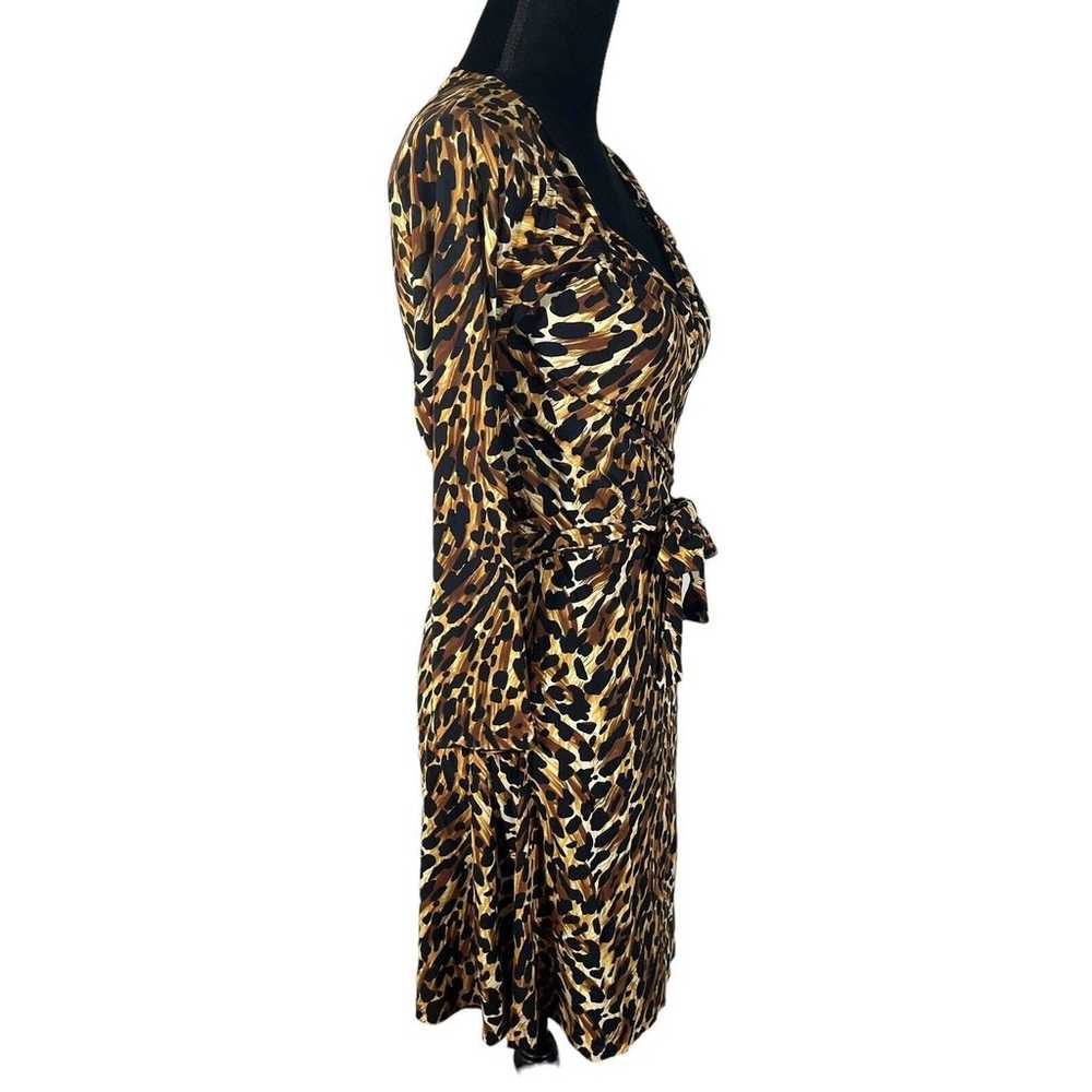 Norma Kamali Wrap Dress Leopard Print Jersey Swee… - image 4