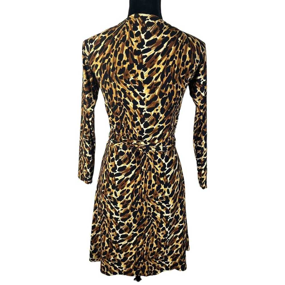 Norma Kamali Wrap Dress Leopard Print Jersey Swee… - image 5