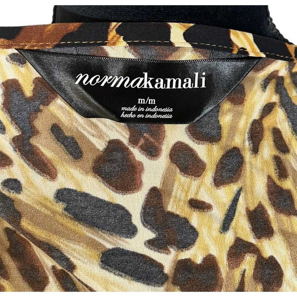 Norma Kamali Wrap Dress Leopard Print Jersey Swee… - image 9