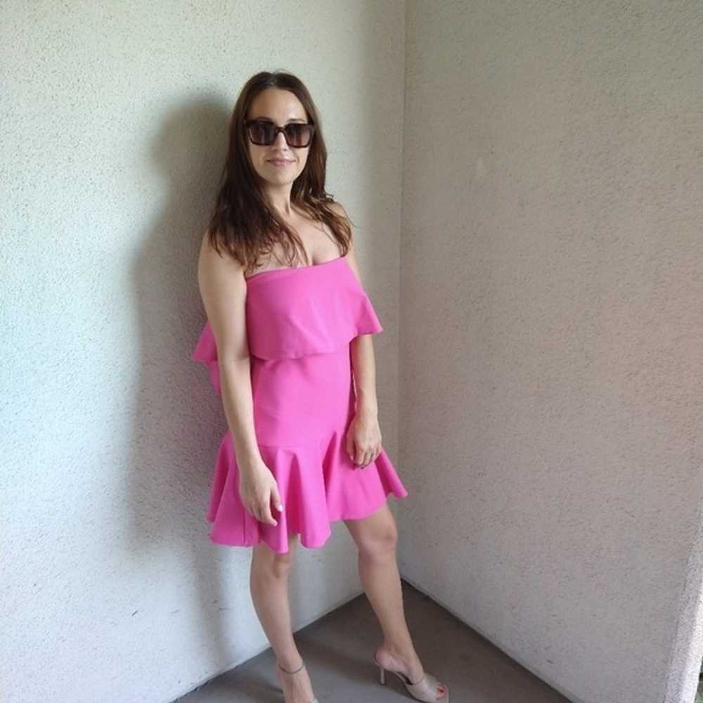 Susana Monaco Flounce Strapless Dress - image 1