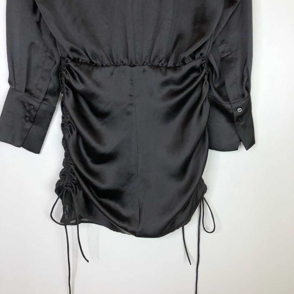 Zara Satin Effect Ruched Shirt Mini Dress. - image 11