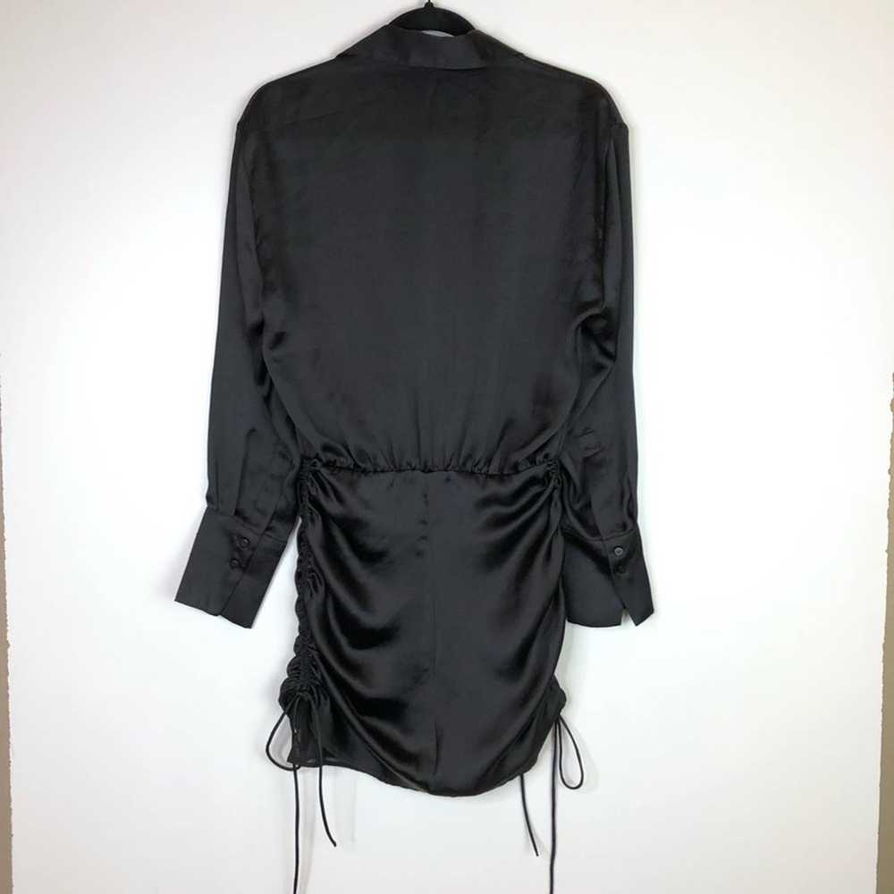 Zara Satin Effect Ruched Shirt Mini Dress. - image 12