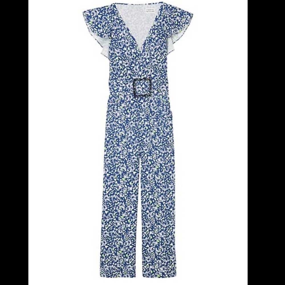 tanya taylor avalon floral jumpsuit belted blue w… - image 2