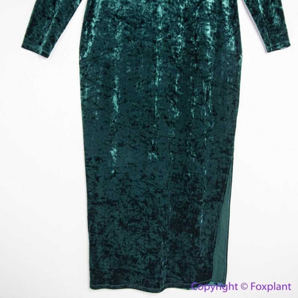 Eloquii dark green Crushed Velvet Dress, 18 - image 3