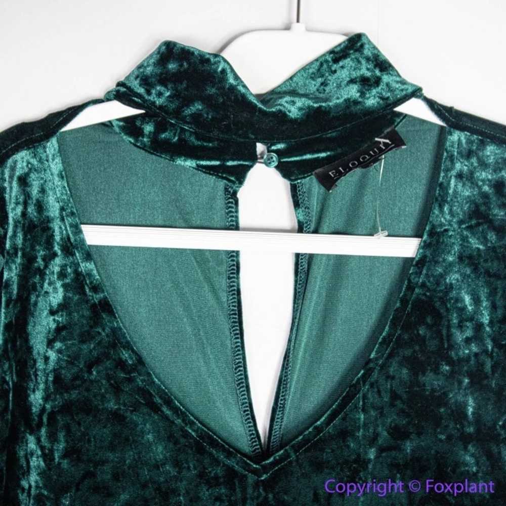 Eloquii dark green Crushed Velvet Dress, 18 - image 4