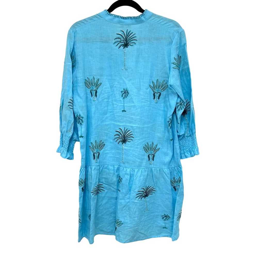 Tyler Boe Embroidered Palm Shirt Dress in Blue Wo… - image 7