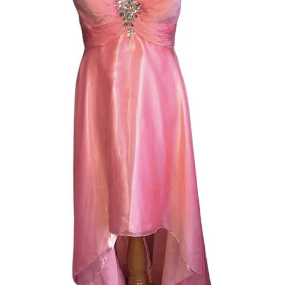 Gigi Sheer Pink High Lo Ball Gown Prom Dress IMPE… - image 1