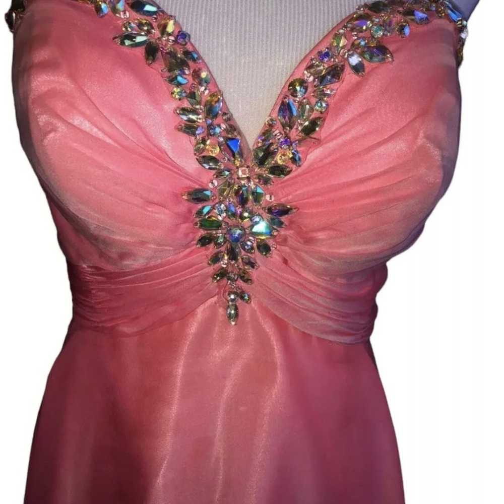 Gigi Sheer Pink High Lo Ball Gown Prom Dress IMPE… - image 3